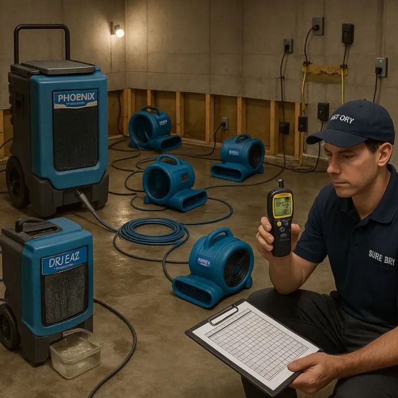 Structural Drying and Dehumidification process in Kittson County, MN